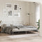 vidaXL - Bedframe - met - hoofdbord - metaal - wit - 193x203 - cm