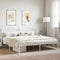 vidaXL - Bedframe - met - hoofdbord - metaal - wit - 193x203 - cm