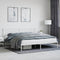 vidaXL - Bedframe - met - hoofdbord - metaal - wit - 193x203 - cm
