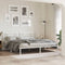 vidaXL - Bedframe - met - hoofdbord - metaal - wit - 193x203 - cm