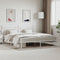 vidaXL - Bedframe - met - hoofdbord - metaal - wit - 200x200 - cm
