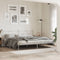 vidaXL - Bedframe - met - hoofdbord - metaal - wit - 200x200 - cm