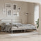 vidaXL - Bedframe - met - hoofdbord - metaal - wit - 200x200 - cm