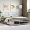 vidaXL - Bedframe - met - hoofdbord - metaal - wit - 200x200 - cm