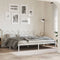 vidaXL - Bedframe - met - hoofdbord - metaal - wit - 200x200 - cm