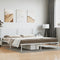 vidaXL - Bedframe - met - hoofdbord - metaal - wit - 200x200 - cm