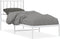 vidaXL - Bedframe - met - hoofdbord - metaal - wit - 75 - x - 190 - cm