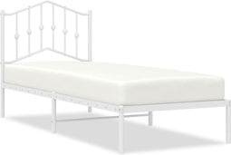 vidaXL - Bedframe - met - hoofdbord - metaal - wit - 80x200 - cm