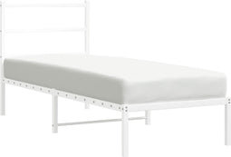 vidaXL - Bedframe - met - hoofdbord - metaal - wit - 80x200 - cm
