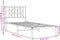vidaXL - Bedframe - met - hoofdbord - metaal - wit - 80x200 - cm
