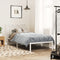 vidaXL - Bedframe - met - hoofdbord - metaal - wit - 80x200 - cm