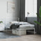 vidaXL - Bedframe - met - hoofdbord - metaal - wit - 80x200 - cm