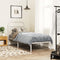 vidaXL - Bedframe - met - hoofdbord - metaal - wit - 80x200 - cm