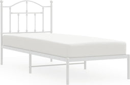 vidaXL - Bedframe - met - hoofdbord - metaal - wit - 90x190 - cm