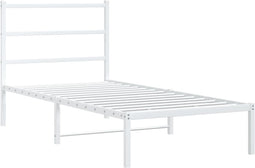 vidaXL - Bedframe - met - hoofdbord - metaal - wit - 90x190 - cm
