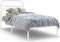 vidaXL - Bedframe - met - hoofdbord - metaal - wit - 90x190 - cm