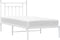 vidaXL - Bedframe - met - hoofdbord - metaal - wit - 90x190 - cm