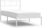 vidaXL - Bedframe - met - hoofdbord - metaal - wit - 90x200 - cm