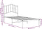 vidaXL - Bedframe - met - hoofdbord - metaal - wit - 90x200 - cm