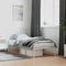 vidaXL - Bedframe - met - hoofdbord - metaal - wit - 90x200 - cm