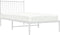 vidaXL - Bedframe - met - hoofdbord - metaal - wit - 90x200 - cm