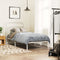 vidaXL - Bedframe - met - hoofdbord - metaal - wit - 90x200 - cm