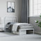 vidaXL - Bedframe - met - hoofdbord - metaal - wit - 90x200 - cm
