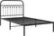 vidaXL - Bedframe - met - hoofdbord - metaal - zwart - 100x190 - cm