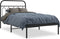 vidaXL - Bedframe - met - hoofdbord - metaal - zwart - 100x190 - cm
