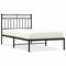vidaXL - Bedframe - met - hoofdbord - metaal - zwart - 100x190 - cm