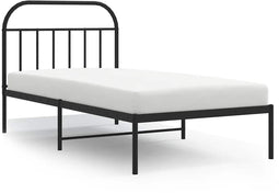 vidaXL - Bedframe - met - hoofdbord - metaal - zwart - 100x190 - cm