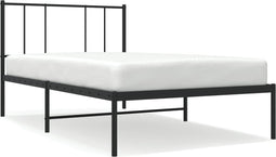 vidaXL - Bedframe - met - hoofdbord - metaal - zwart - 100x190 - cm