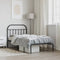 vidaXL - Bedframe - met - hoofdbord - metaal - zwart - 100x190 - cm