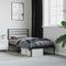 vidaXL - Bedframe - met - hoofdbord - metaal - zwart - 100x190 - cm