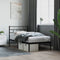 vidaXL - Bedframe - met - hoofdbord - metaal - zwart - 100x190 - cm