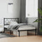 vidaXL - Bedframe - met - hoofdbord - metaal - zwart - 100x190 - cm