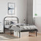 vidaXL - Bedframe - met - hoofdbord - metaal - zwart - 100x190 - cm