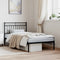 vidaXL - Bedframe - met - hoofdbord - metaal - zwart - 100x190 - cm