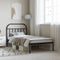 vidaXL - Bedframe - met - hoofdbord - metaal - zwart - 100x190 - cm