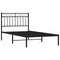 vidaXL - Bedframe - met - hoofdbord - metaal - zwart - 100x190 - cm