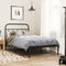 vidaXL - Bedframe - met - hoofdbord - metaal - zwart - 100x190 - cm