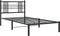 vidaXL - Bedframe - met - hoofdbord - metaal - zwart - 100x190 - cm