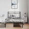 vidaXL - Bedframe - met - hoofdbord - metaal - zwart - 100x190 - cm