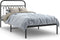 vidaXL - Bedframe - met - hoofdbord - metaal - zwart - 100x190 - cm