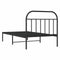 vidaXL - Bedframe - met - hoofdbord - metaal - zwart - 100x190 - cm