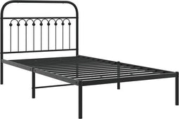 vidaXL - Bedframe - met - hoofdbord - metaal - zwart - 100x200 - cm