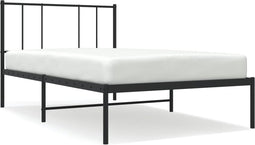 vidaXL - Bedframe - met - hoofdbord - metaal - zwart - 100x200 - cm