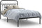 vidaXL - Bedframe - met - hoofdbord - metaal - zwart - 100x200 - cm