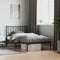 vidaXL - Bedframe - met - hoofdbord - metaal - zwart - 100x200 - cm