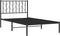 vidaXL - Bedframe - met - hoofdbord - metaal - zwart - 100x200 - cm